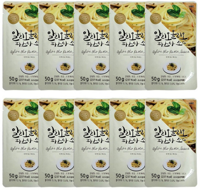 이지쉐프 알리오올리오 소스 50g X 10개 오일파스타 파스타소스 감바스