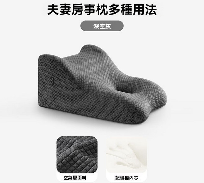 Z.Dreamer 多功能斜坡靠墊 緩解胃食管反流 護腰墊腿 半躺護理枕 標準款深空灰, 深空灰,標準款50CM長, 1個