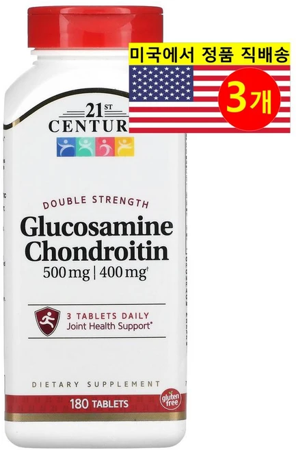 21st 센츄리 글루코사민 콘드로이틴 이중 강도 180정, 3개 - 쿠팡