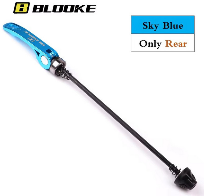 BLOOKE DT100 QR 허브 퀵 릴리스 레버 MTB 도로 자전거 강철 꼬치 앞바퀴 100mm 후면 135mm 산악 접이식, SKY BLUE only rear, 1개