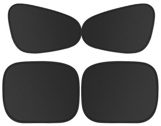 OMyCar 靜電遮陽隔熱貼 (前座 後座側窗用) 隔熱小圓弧 4入 AA150116