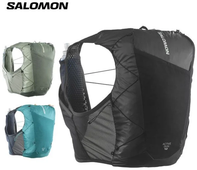 24SS 살로몬 액티브 스킨12 플라스크 가방 트레일 러닝 아웃도어, BlkMetal - 쿠팡