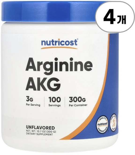 뉴트리코스트 아르기닌 AKG 무맛 300g, 4개 - 쿠팡