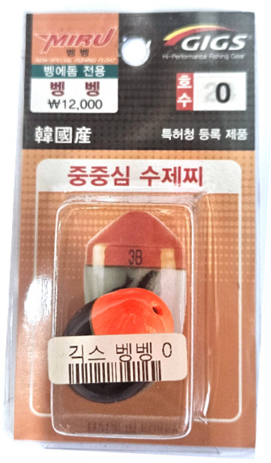 긱스 미루 벵벵 소형벵에돔 전용찌 0호, 혼합색상, 1개