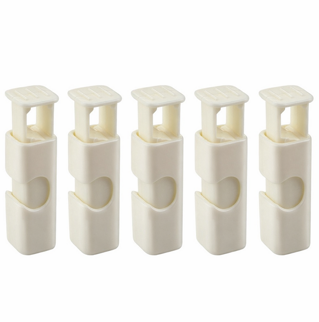 우후 1초 원터치 밀봉 클립, 5개, 화이트