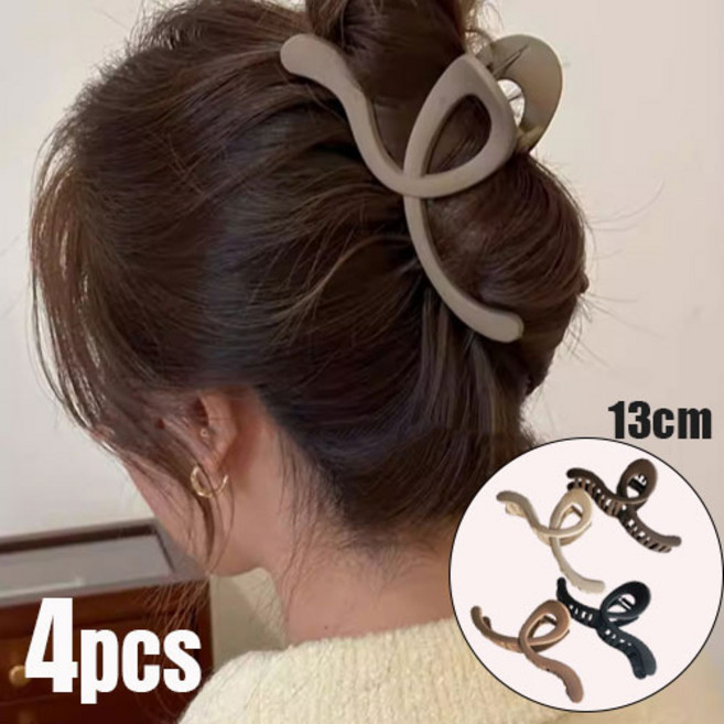 공주마마/[4개한세트]비비드물결웨이브올림머리집게핀