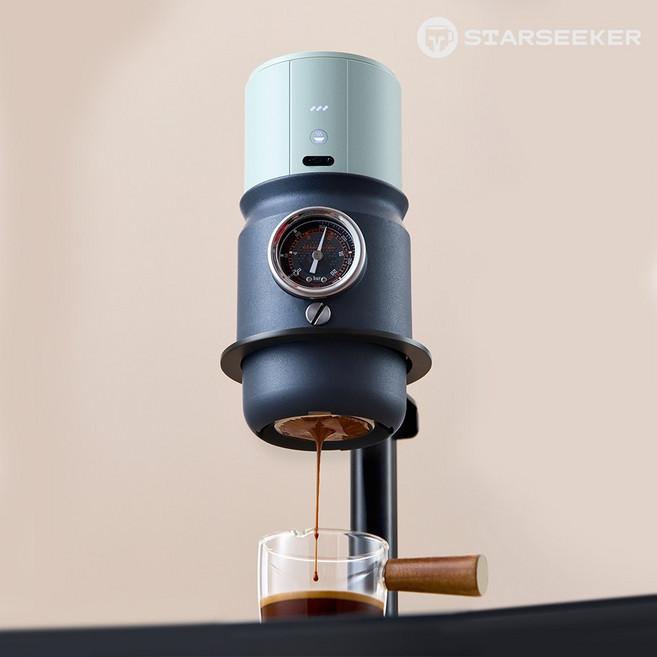 스타시커 슈퍼58 무선 미니 가정용 커피머신 휴대용 캠핑 에스프레소 머신, 그레이
