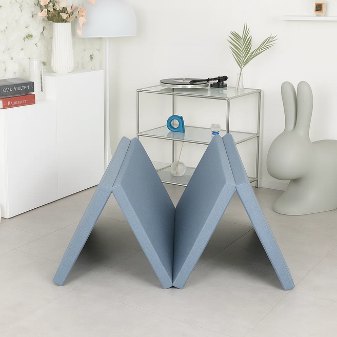 4단 접이식 매트리스 토퍼, 블루(마이크로화이바)