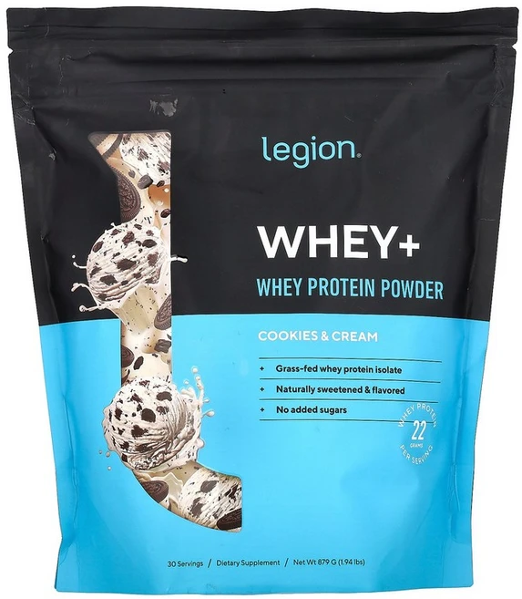 Legion Athletics 유청+ 유청 단백질 분말 쿠키 앤 크림 879g(1.94lbs) Athletics (리전 애슬레틱스), 879 g, 1개 - 쿠팡