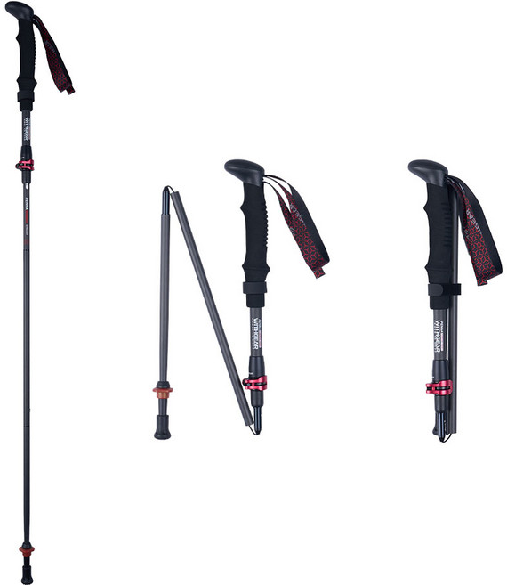 위드기어 페나 카본 등산스틱 (TPPZ1) 초경량 Z폴 국내 제작 (국산) 접이식 남성 여성 등산지팡이 트레킹폴 케이스 바스켓 등산 지팡이, 1세트, 레드