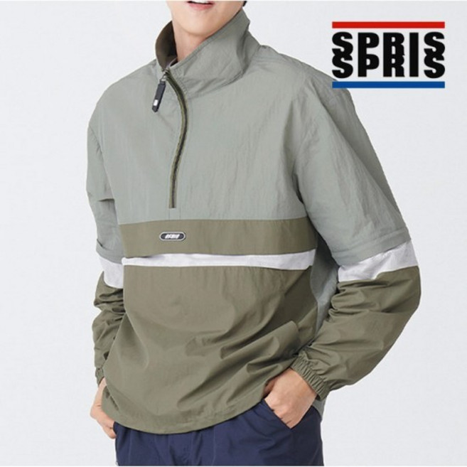 [최초가49 000][스프리스] 남성 3단 배색 아노락 점퍼_카키