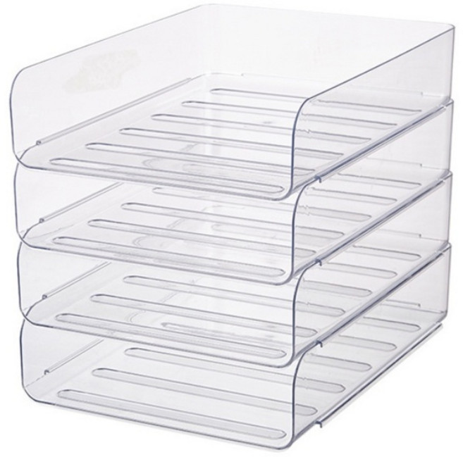 라라하우스 오픈 모듈 A4 문서 서류 정리 트레이 정리함, 4단, 세로형 투명