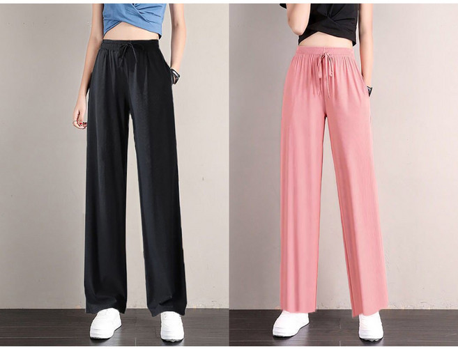 로로비 아이스냉장고 9부 와이드 팬츠