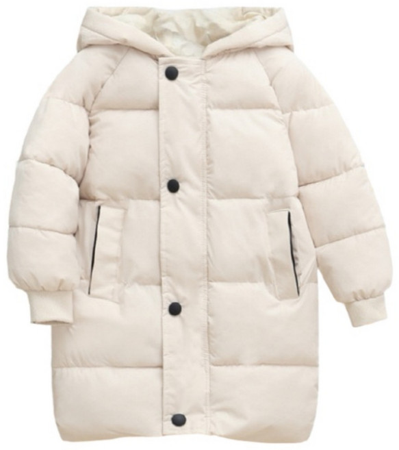 兒童長版羽絨外套 連帽設計保暖防風
