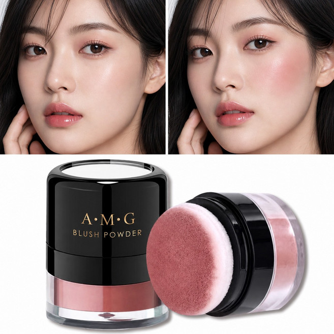 자연스러운 블러셔 파우더 블러셔 초보자용 볼터치 데일리 치크, 1개, 코랄 레드