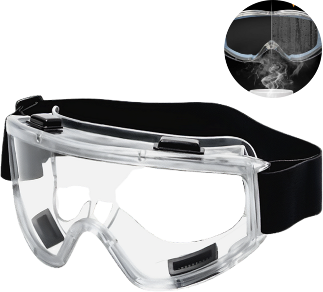 드로우데일리 김서림방지 고글 보안경, 1개, 블랙