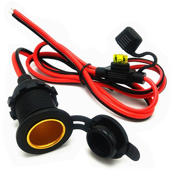 시거잭 케이블 2M 퓨즈 20A 방수 12V 24V 차량 소켓 휴즈 포함 방수 홀더, AT02A. 시거잭 퓨즈 케이블, 1개