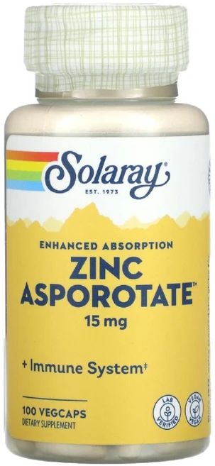 솔라레이 아연 아스포로테이트 Zinc Asporotate 15mg 베지 캡슐 100정, 1개 - 쿠팡