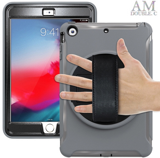 아이패드 미니5 세대 7.9인치 핸드스트랩 거치대 태블릿 하드 케이스, atn103 그레이, 1개