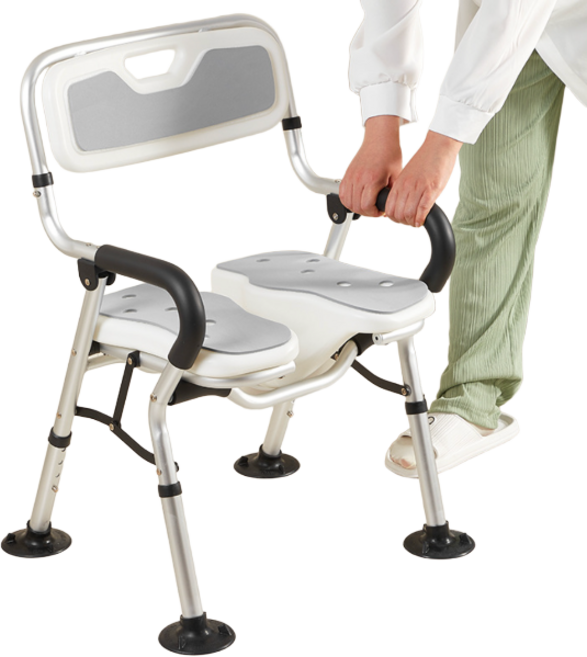 프리마 프리미엄 노인 임산부 환자 간편조립 높이 47CM 접이식 목욕의자 안전인증완료제품, 1개, 그레이