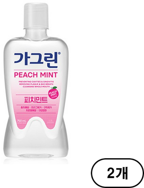 가그린 피치민트 구강세정제, 750ml, 2개