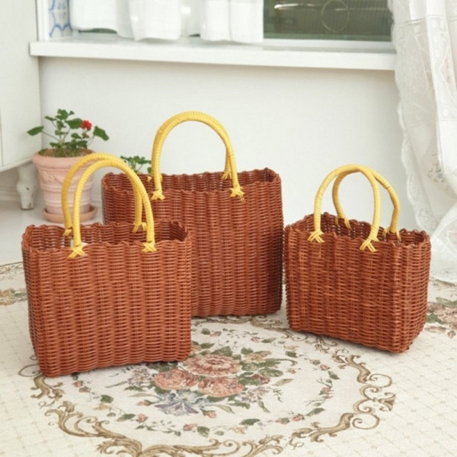 다용도 빨대 바구니 (3 size color) 수영가방 비치백 물놀이가방 목욕가방 피크닉가방