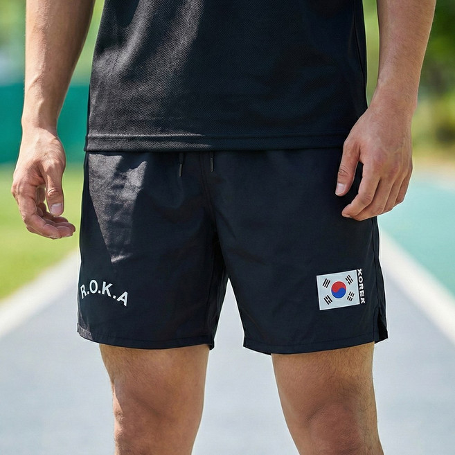 남녀공용 로카 반바지 속바지 포함 ROCA 코리안 아미 기능성 드라이핏 태극기 팬츠 빅사이즈 쇼츠