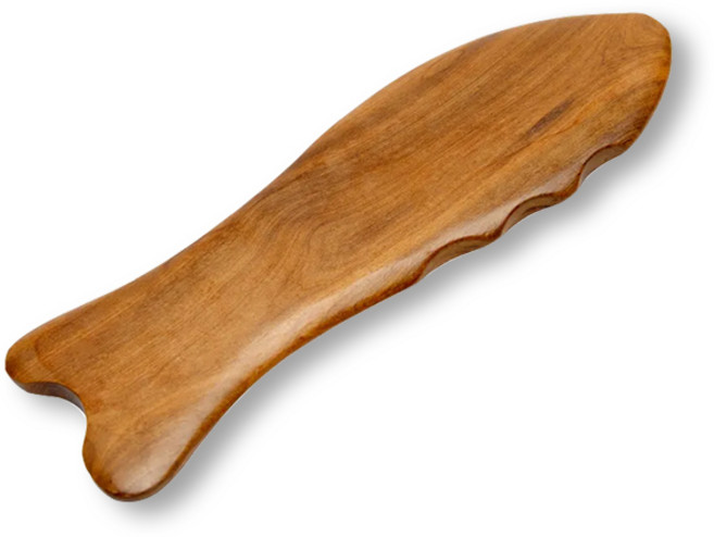 AWC 물고기 괄사 향나무 괄사 나무 괄사 미용 지압 마사지기 도구, 1개