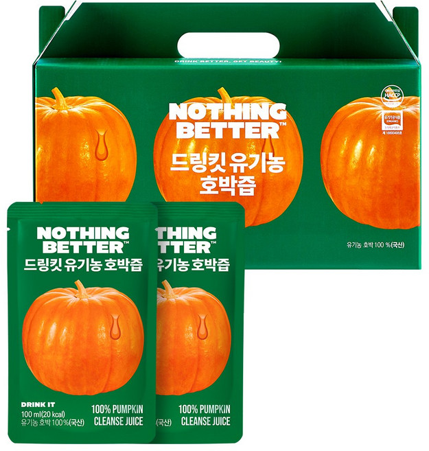 낫띵베럴 드링킷 유기농 호박즙, 2.4L, 4박스