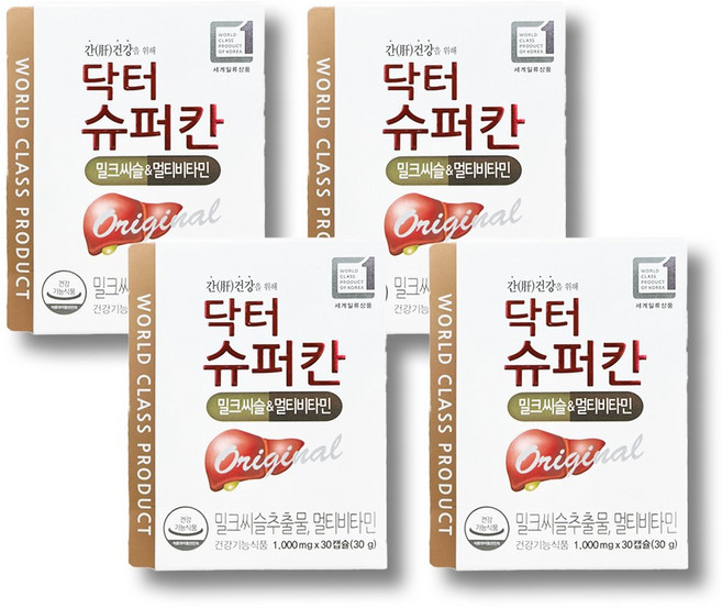 에이치엘사이언스 닥터슈퍼칸 밀크시슬, 30정, 4개