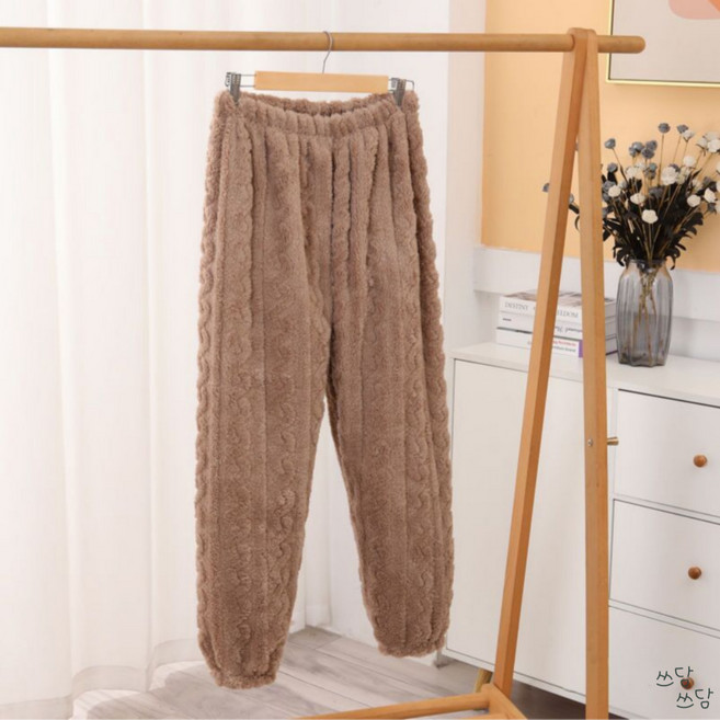 쓰담 두꺼운 겨울 수면바지 일상용 잠옷