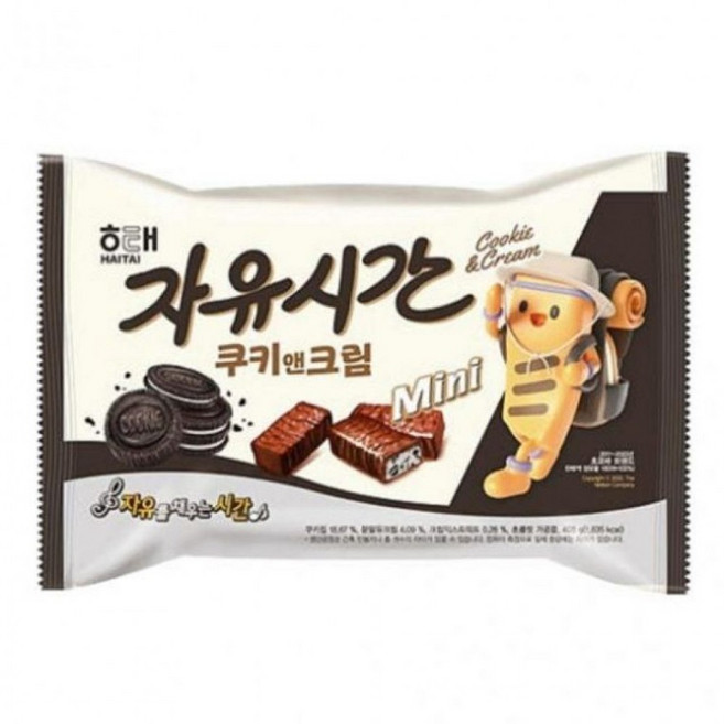 해태쿠키 6개입 400g 해태 미니자유쿠키 쿠키앤크림 미니자유 박스, 1개