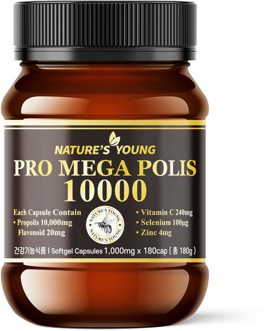 호주 네이쳐스영 프로폴리스 10000mg 함량 10배, 1개, 180정