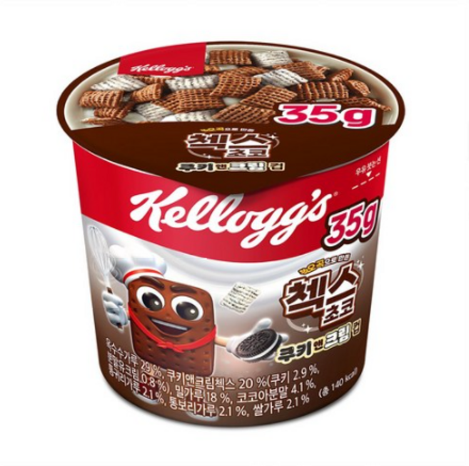 첵스초코 쿠키앤크림 컵, 35g, 2개