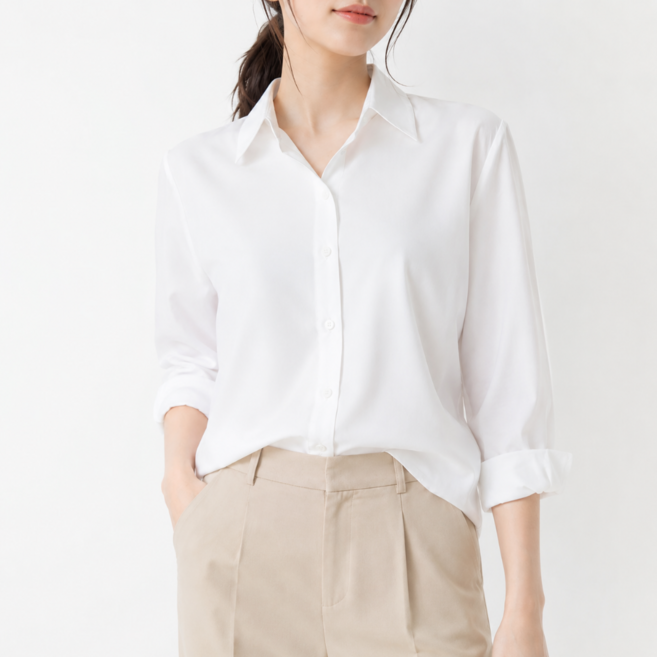 셀러크루 여성 여름 오피스 블라우스 스판 셔츠 출근룩 면접룩 기본 남방