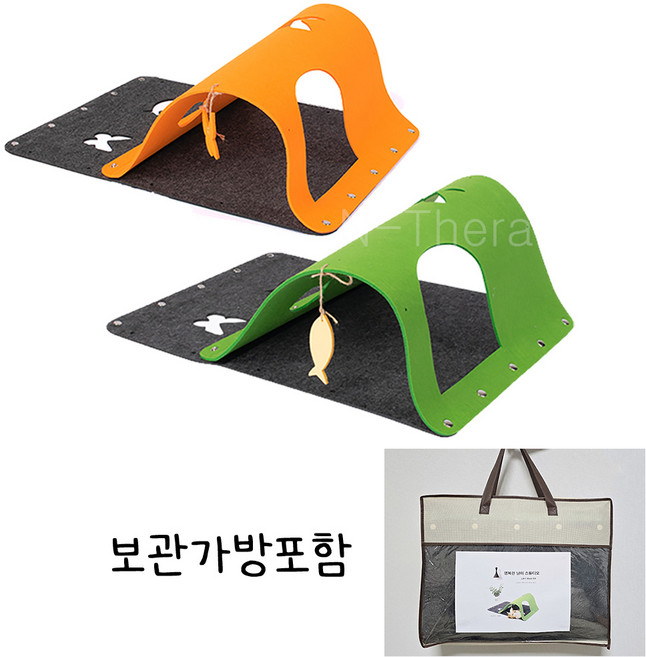 행복한 냥이의 쑴쑴터널 사진 잘 나오는 고양이 숨숨 집 스크래쳐 해먹 방석 펫하우스 펫베드 하우스 반려동물 텐트 장난감 특대형, 1세트, 그린/그레이+오렌지/그레이