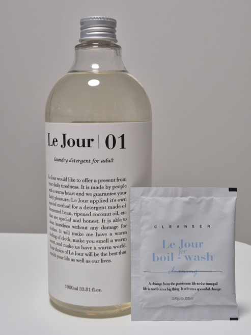 [정품출고] Le Jour 01 르주르 일반 액체세제 중성세제 (드럼 일반 겸용) 1L * 1개 + 삶는 클리닝 본품 25g *1개 증정
