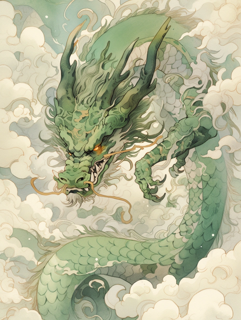 우주기운 청룡 우드 조각퍼즐 갑진년 용띠 12간지 성공 건강 액막이 수호신 용 어르신 효도선물 풍수 전통화 컬렉션 그림퍼즐 집콕취미 8종, 상운 속 수호신수 청룡 퍼즐선택7, 1000피스, 1개