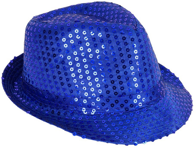 파티짱 반짝이 모자 무대 스팽글 행사 중절모 페도라, 반짝이모자 (블루/M), 1개