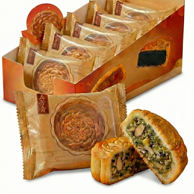 100년 전통 브랜드 디저트 중국 오인월병 개별포장, 50g, 6개