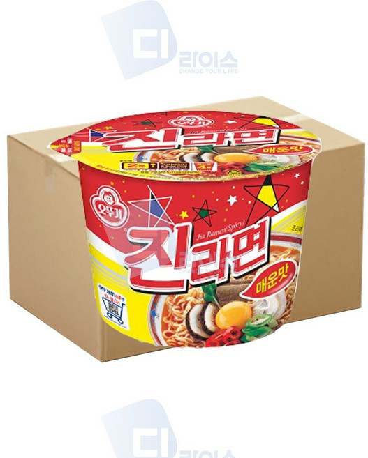 오뚜기 진라면 매운맛 큰컵 12개 컵라면 큰사발 ala+567RJ
