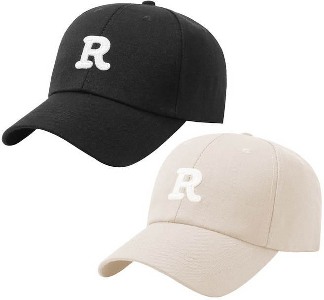 루크 2개 세트 캐주얼 R로고 볼캡 남녀공용 챙넓은 깊은 데일리 야구 모자 심플 캐주얼 베이직 얼굴 소멸 스냅백 커플룩 시밀러룩 패션 코디