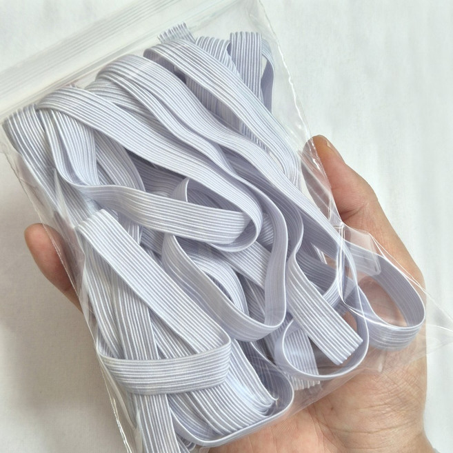 골지 납작 허리고무줄 바지고무줄 고무밴드, 1세트, 12MM(화이트) 10yard