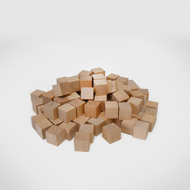 공간지각능력 2.5cm 원목 큐브쌓기 100p 어린이집교구 도미노게임 도형 GA1965, 1개