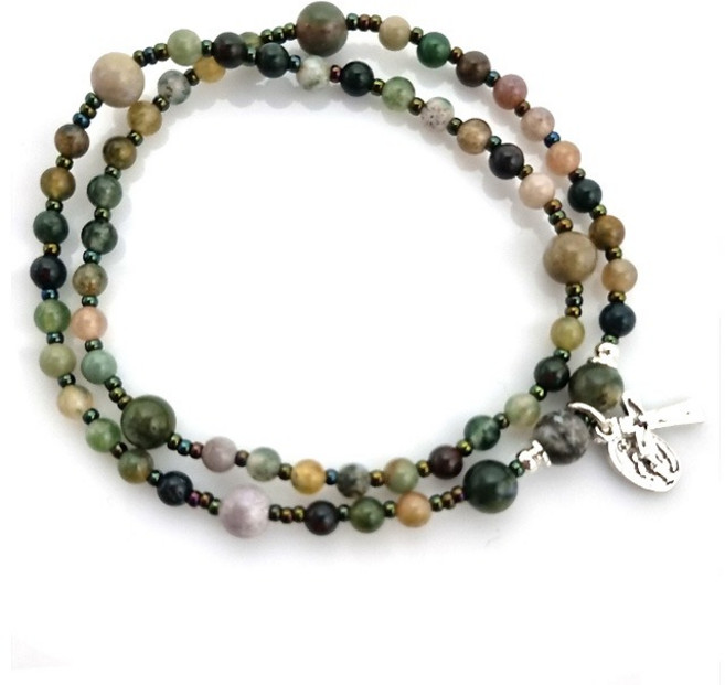 5단 묵주팔찌 인도마노 가톨릭 천주교 성물 P0000ESL, 1개