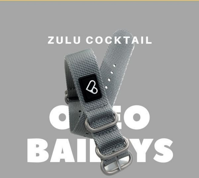 CREST Zulu Cocktail 尼龍錶帶組 特調運動錶帶 特級經銷公司貨, Oreo Baileys 灰, 1個