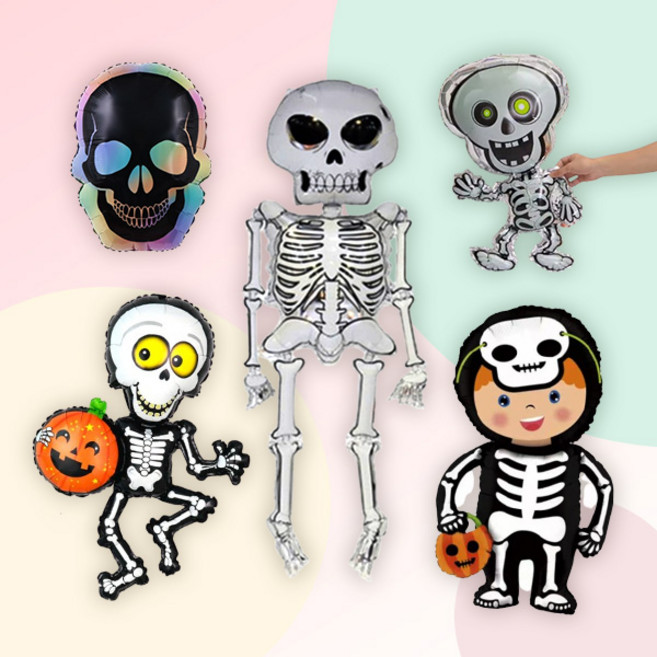 [파티지_로켓] 할로윈 풍선세트2 / 할로윈풍선 호박 미라 유령 거미 드라큘라풍선 할로윈파티 할로윈장식, HB 05_할로윈 풍선세트_해골 모음 5종