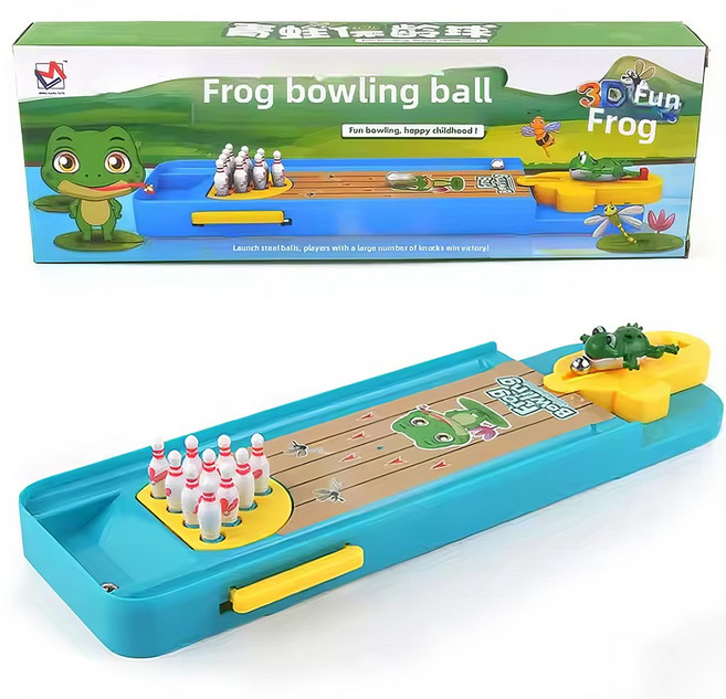 개구리 볼링 미니 보드게임, 혼합색상, 1개