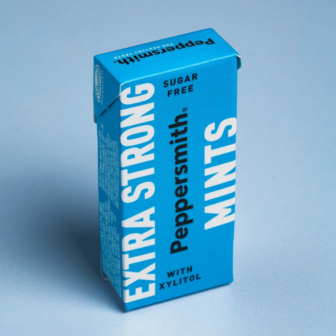 Peppersmith 페퍼스미스 영국직수입 무설탕 자일리톨 캔디 엑스트라스트롱 민트, 15g, 1개