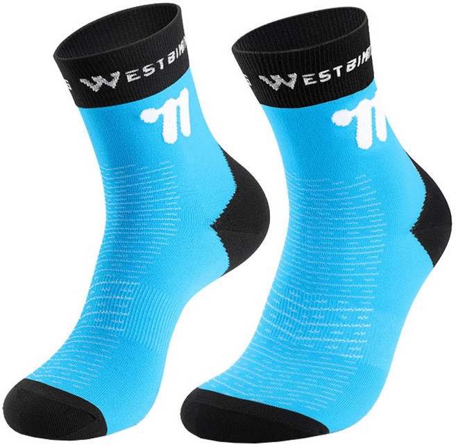 시그니처베이지 야광 반사 기능성 자전거 스포츠 양말 YPZ053, 1개, 블루블랙
